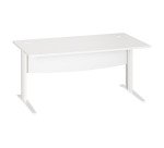 Bureau droit blanc L 160 cm piètement " L" métal Essens