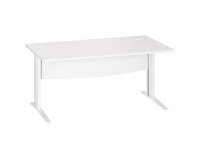 Bureau droit blanc L 160 cm piètement " L" métal Essens