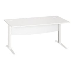 Bureau droit blanc L 160 cm piètement " L" métal Essens