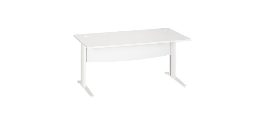 Bureau droit blanc L 160 cm piètement " L" métal Essens