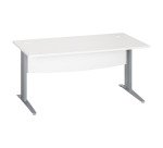 Bureau droit blanc L 160 cm piètement " L" métal Essens
