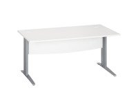Bureau droit blanc L 160 cm piètement " L" métal Essens