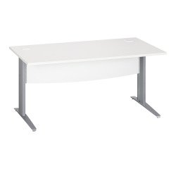 Bureau droit blanc L 160 cm piètement " L" métal Essens
