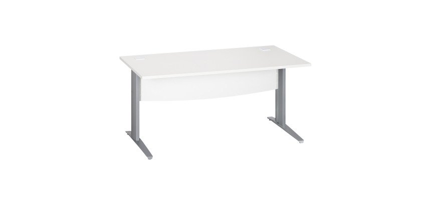 Bureau droit blanc L 160 cm piètement " L" métal Essens