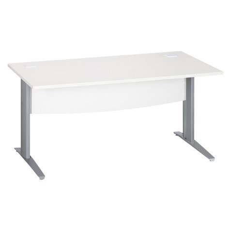 Bureau droit blanc L 160 cm piètement " L" métal Essens