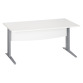 Bureau droit blanc L 160 cm piètement " L" métal Essens