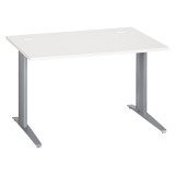 Bureau droit blanc L 120 cm piètement métal Plus Essens