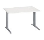 Bureau droit blanc L 120 cm piètement métal Plus Essens