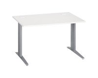 Bureau droit blanc L 120 cm piètement métal Plus Essens