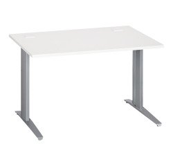 Bureau droit blanc L 120 cm piètement métal Plus Essens