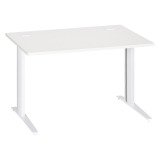 Bureau droit blanc L 120 cm piètement métal Plus Essens