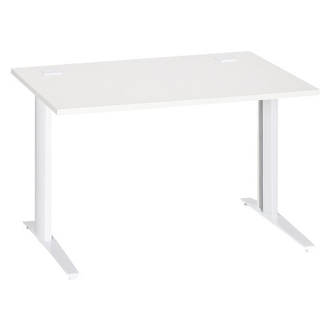 Mesa recta Excellens Patas fijas Metal Plus 120 cm Blanco / Blanco