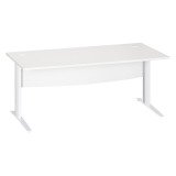 Bureau droit blanc L 180 cm piètement " L" métal Essens