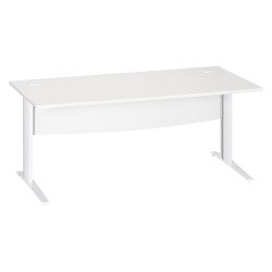 Bureau droit blanc L 180 cm piètement " L" métal Essens