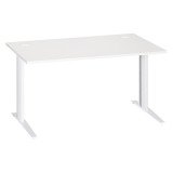Bureau droit blanc L 140 cm piètement métal Plus Essens