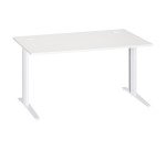 Scrivania lineare excellens bianca 140 cm con gambe alluminio