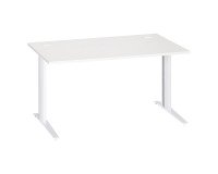 Bureau droit blanc L 140 cm piètement métal Plus Essens