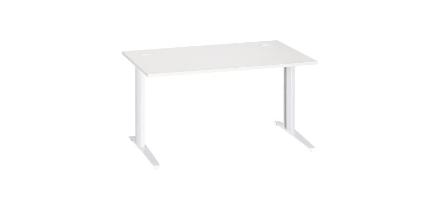 Scrivania lineare excellens bianca 140 cm con gambe alluminio