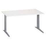 Bureau droit blanc L 140 cm piètement métal Plus Essens