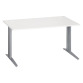 Bureau droit blanc L 140 cm piètement métal Plus Essens