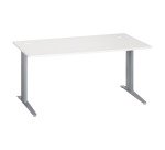 Bureau droit blanc L 160 cm piètement métal Plus Essens