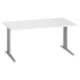 Bureau droit blanc L 160 cm piètement métal Plus Essens