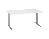 Bureau droit blanc L 160 cm piètement métal Plus Essens