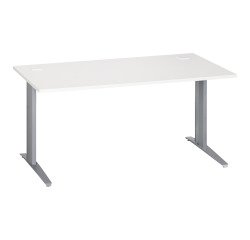 Bureau droit blanc L 160 cm piètement métal Plus Essens