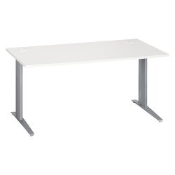 Bureau droit blanc L 160 cm piètement métal Plus Essens