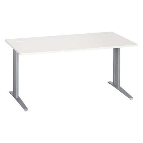 Mesa recta Excellens Patas fijas Metal Plus 160 cm Blanco / Aluminio