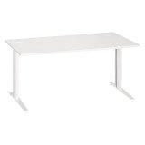 Bureau droit blanc L 160 cm piètement métal Plus Essens