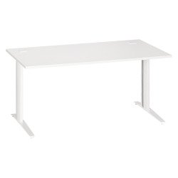 Bureau droit blanc L 160 cm piètement métal Plus Essens