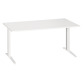 Bureau droit blanc L 160 cm piètement métal Plus Essens