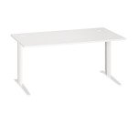 Scrivania lineare excellens bianca 160 cm con gambe bianche