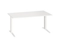 Bureau droit blanc L 160 cm piètement métal Plus Essens