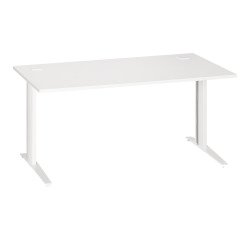 Bureau droit blanc L 160 cm piètement métal Plus Essens