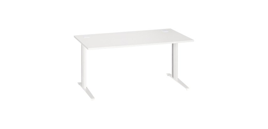 Scrivania lineare excellens bianca 160 cm con gambe bianche