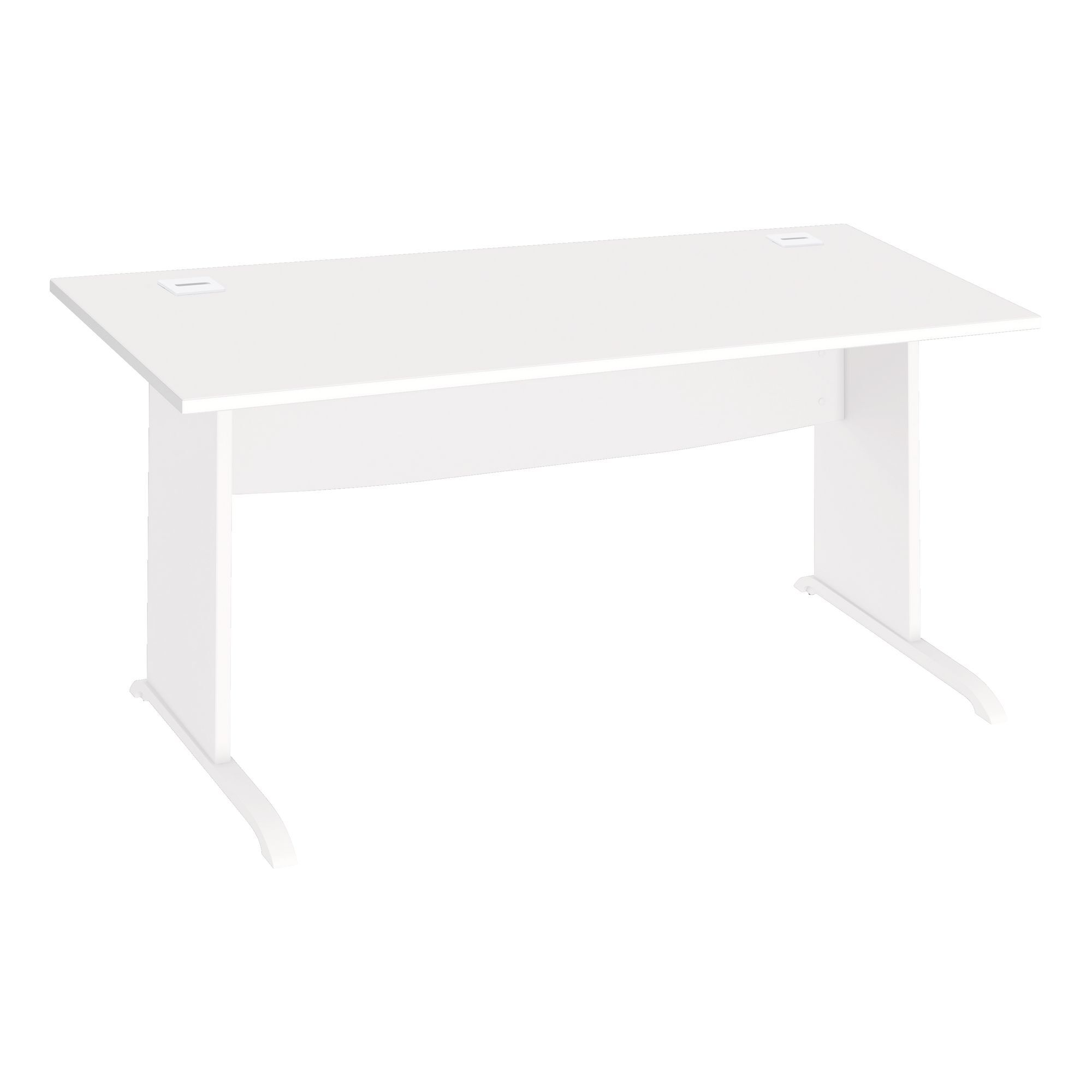 Bureau droit L 160 cm piètement bois en L Essens