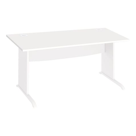 Bureau droit L 160 cm piètement bois en L Essens