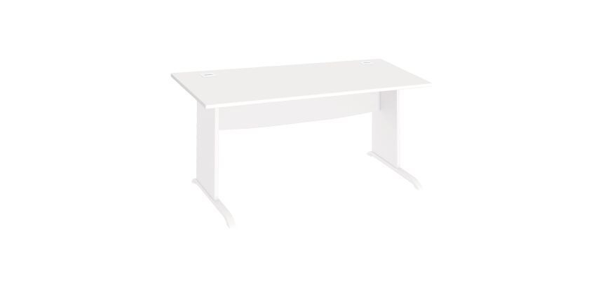 Bureau droit L 160 cm piètement bois en L Essens