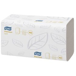 Papier essuie-mains pliage enchevêtré Tork Premium Doux maxi - Carton de 2310 feuilles