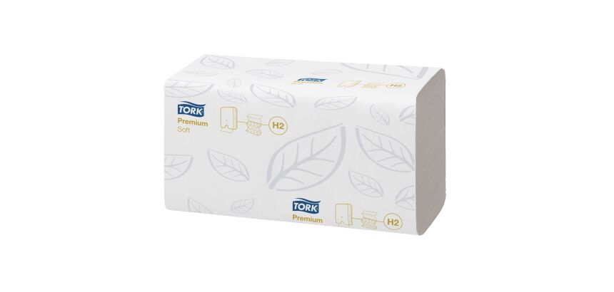 Papier essuie-mains pliage enchevêtré Tork Premium Doux maxi - Carton de 2310 feuilles