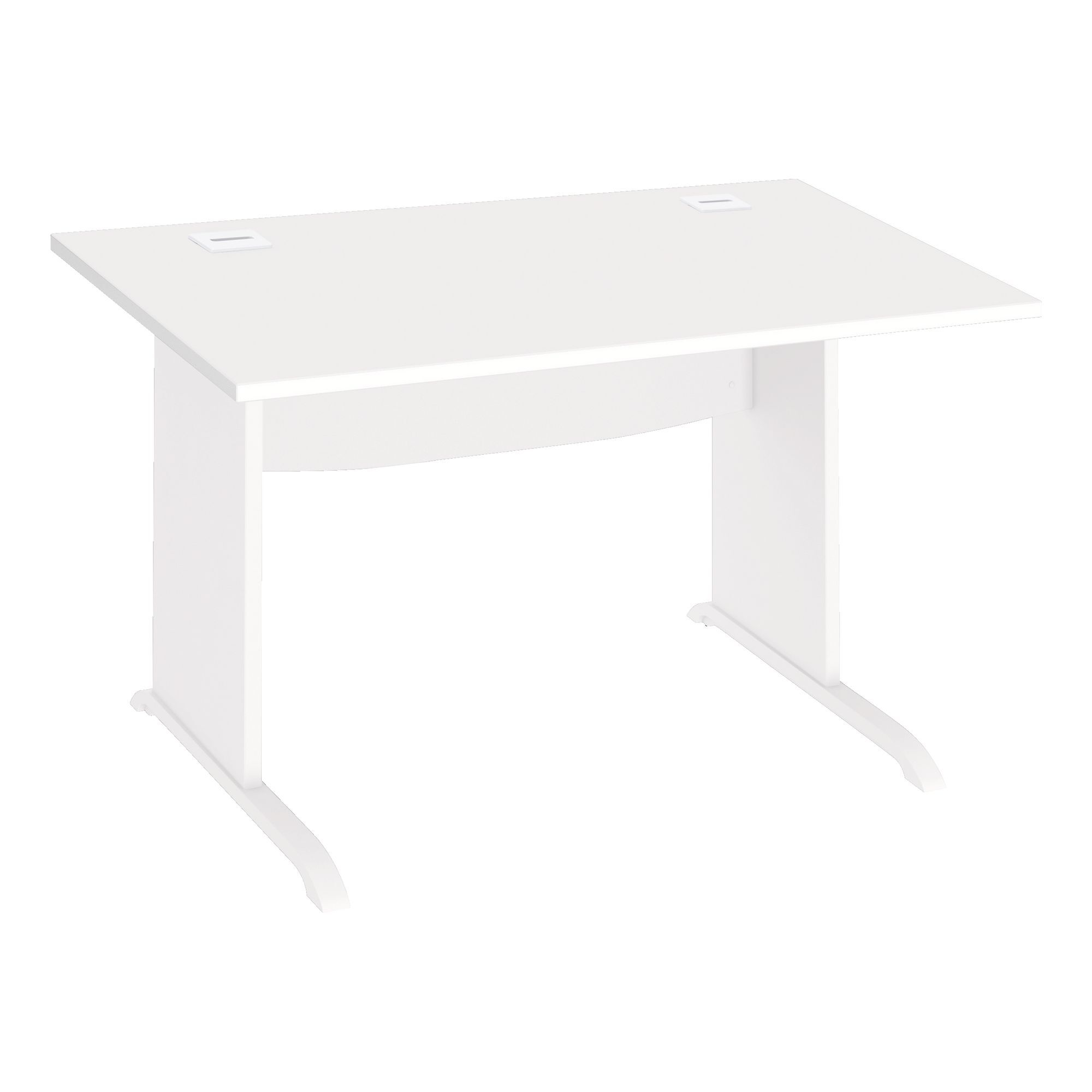 Bureau droit L 120 cm piètement bois en L Essens