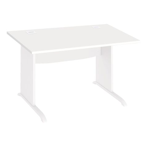 Bureau droit L 120 cm piètement bois en L Essens