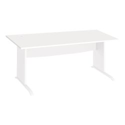 Bureau droit L 180 cm piètement bois en L Essens