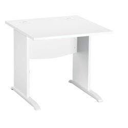 Bureau droit L 80 cm piètement bois en L Essens