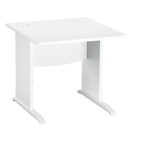 Bureau droit L 80 cm piètement bois en L Essens