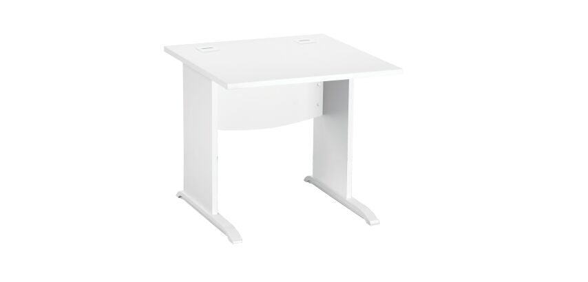 Bureau droit L 80 cm piètement bois en L Essens