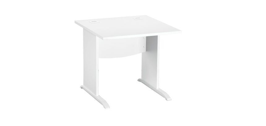 Bureau droit L 80 cm piètement bois en L Essens