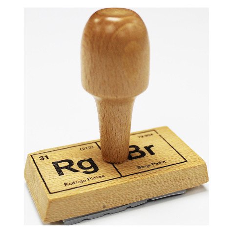 Sello personalizado manual de caucho 60 x 30 mm de madera 3 líneas 